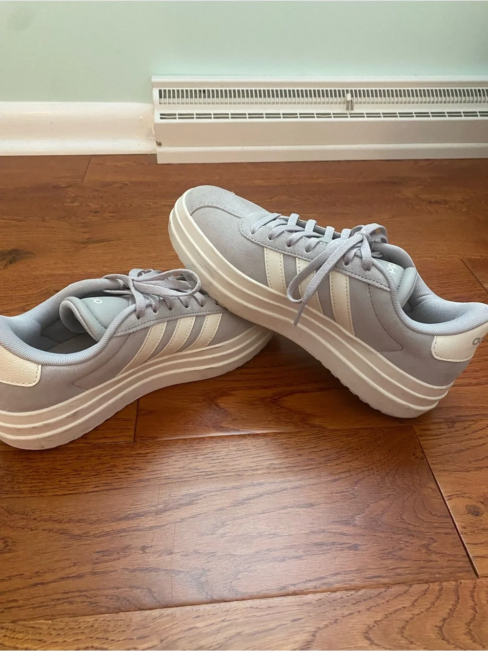 Size 7 Women’s Addidas VL Court Bold Sneakers - Gray